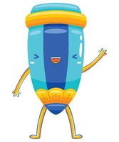 PENCIL mascot in flat cartoon style vector