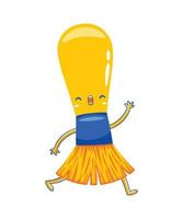 PAINTBRUSH mascot in flat cartoon style vector