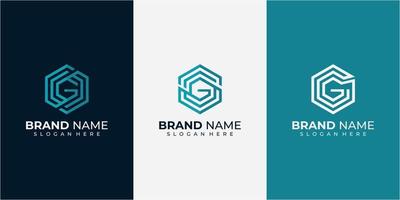 vector de diseño de logotipo g de letra hexagonal elegante, diseño de logotipo g creativo
