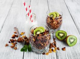 Granola cereal with nuts photo