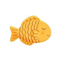 Swimming Golden Fish cartoon vector illustration