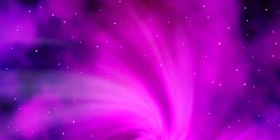 Dark Purple vector background with small and big stars.