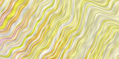 Light Pink, Yellow vector pattern with curved lines.