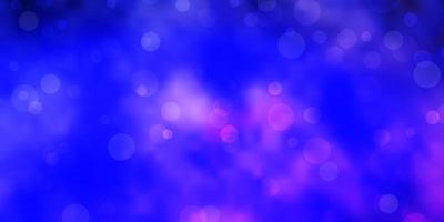 Dark Purple vector backdrop with dots.