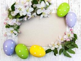 Easter eggs and greeting card photo