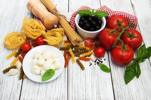 ingredientes de comida italiana foto