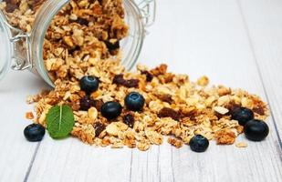 homemade granola in jar photo