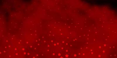 Dark Red vector background with colorful stars.