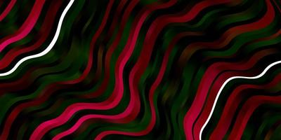 Dark Pink, Green vector background with curves.