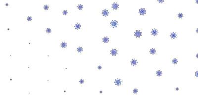 Light BLUE vector doodle template with flowers.