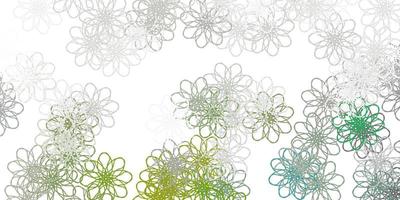 Light Gray vector doodle pattern with flowers.