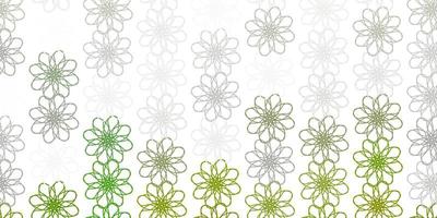 Light Gray vector doodle background with flowers.