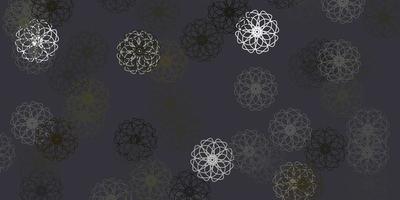 textura de doodle de vector gris claro con flores.