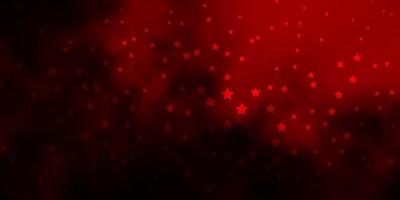 Dark Orange vector background with small and big stars.