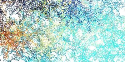 Light Blue, Yellow vector pattern with curves.