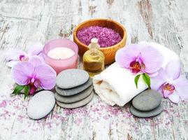 Spa products with orchids photo