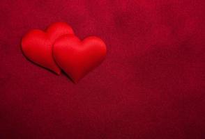 Red hearts and silk photo