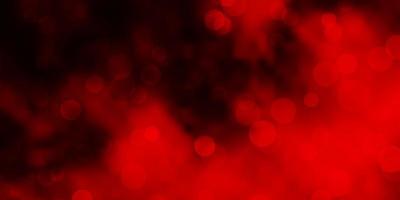 Dark Red vector background with circles.