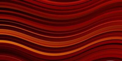 Dark Red vector background with curved lines.