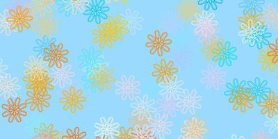 Light Blue, Yellow vector natural backdrop with flowers.