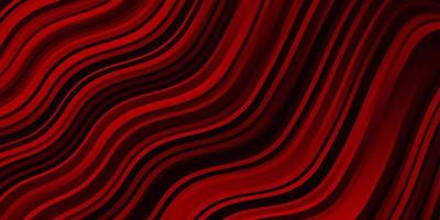 Dark Red vector background with curves.