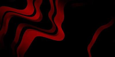 Dark Red vector background with bent lines.