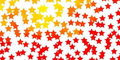 textura de vector rojo, amarillo claro con hermosas estrellas.