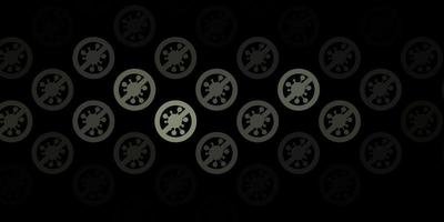 Dark Gray vector backdrop with virus symbols.