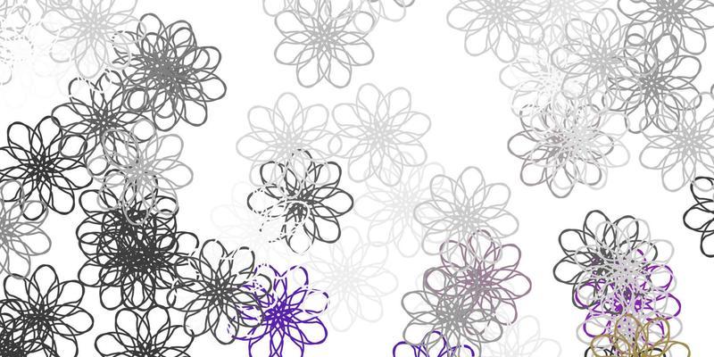 Light Gray vector doodle pattern with flowers.