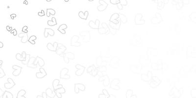 Light Gray vector backdrop with sweet hearts.