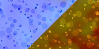 Vector backdrop with circles, stars.