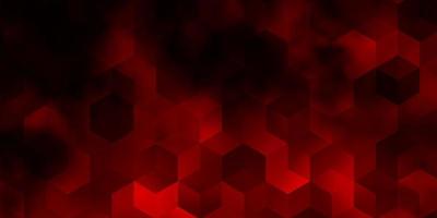 Dark Orange vector background with hexagons.