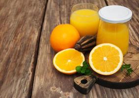 Jar of orange juice photo
