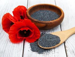 Bowl with poppy seeds photo