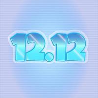 Three dimension text 12.12 with gradient background vector