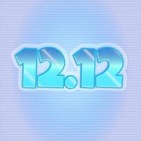 Three dimension text 12.12 with gradient background vector