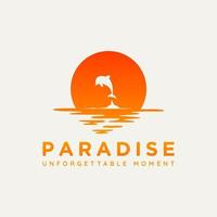 paradise island modern logo illustration design vector