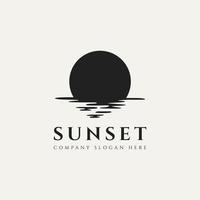 sunset silhouette travel logo concept design vector