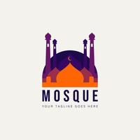 islamic mosque flat logo icon illustration design vector