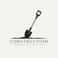 construction classic vintage logo icon design vector