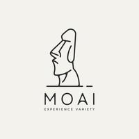 moai national park minimalist line art logo vector