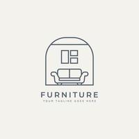 furniture minimalist line art logo icon design