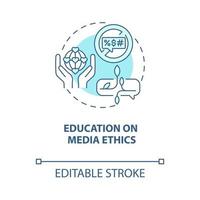 Education on media ethics blue concept icon. Hate speech countering abstract idea thin line illustration. Freedom of expression. Vector isolated outline color drawing. Editable stroke