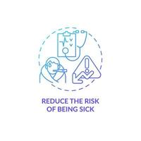 Reduce risk of being sick blue gradient concept icon. Annual checkup abstract idea thin line illustration. Regular examination and testing. Healthcare. Vector isolated outline color drawing