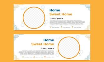 abstract hand drawn horizontal banner template vector