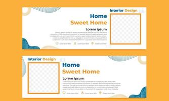 abstract hand drawn horizontal banner template vector