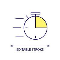 Improving speed RGB color icon. Time management. Productivity measurement. Stopwatch clock. Isolated vector illustration. Simple filled line drawing. Editable stroke. Arial font used