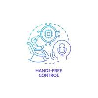 Hands-free control blue gradient concept icon. Smart technology for elderly abstract idea thin line illustration. Operate appliances without hands. Isolated outline drawing. Myriad Pro-Bold font used vector