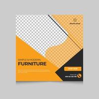 Modern furniture sale social media post and web banner template vector