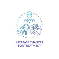 Increase chances of treatment blue gradient concept icon. Annual checkup abstract idea thin line illustration. Healthcare. Yearly medical examination. Vector isolated outline color drawing